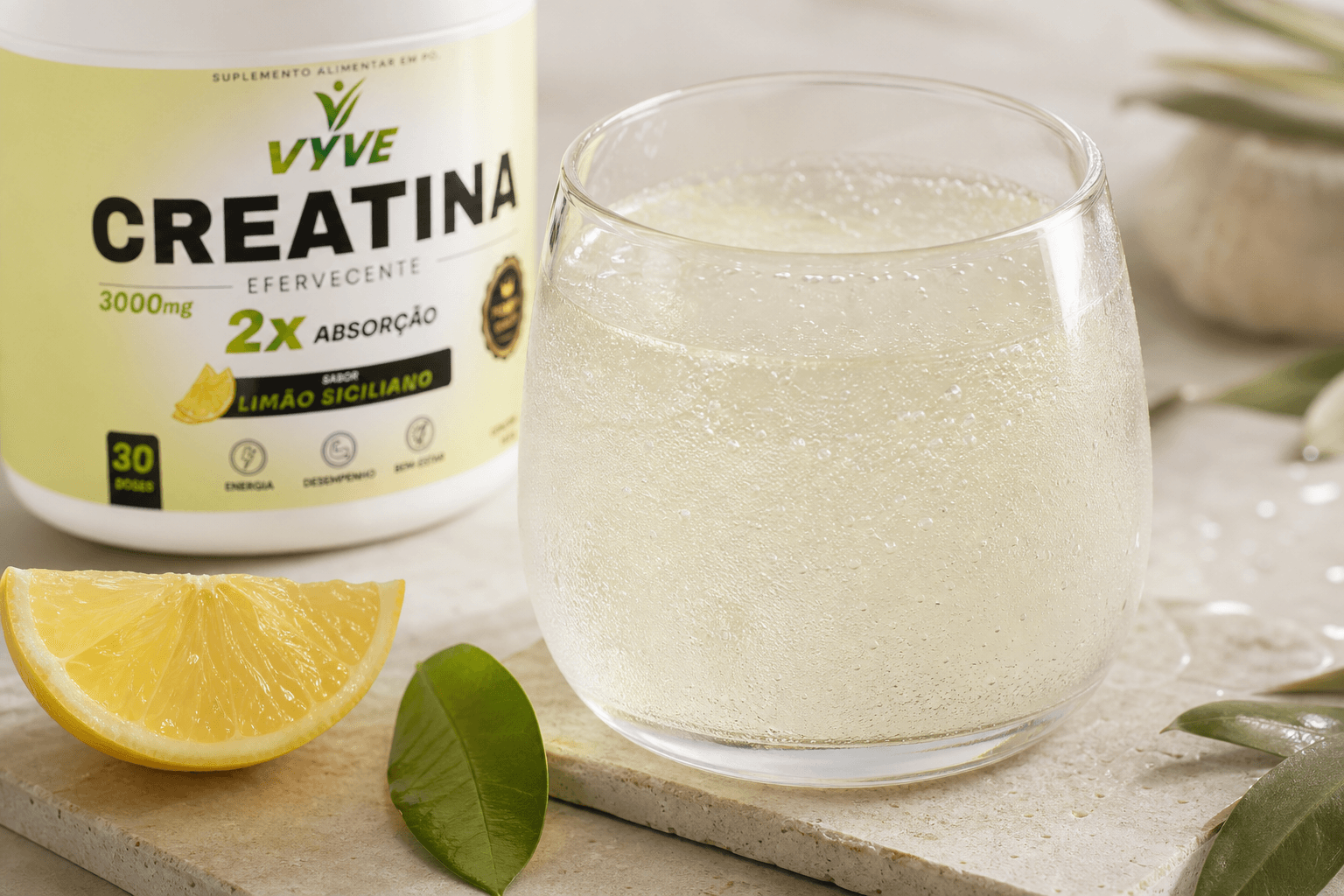 Copo com creatina efervescente Vyve