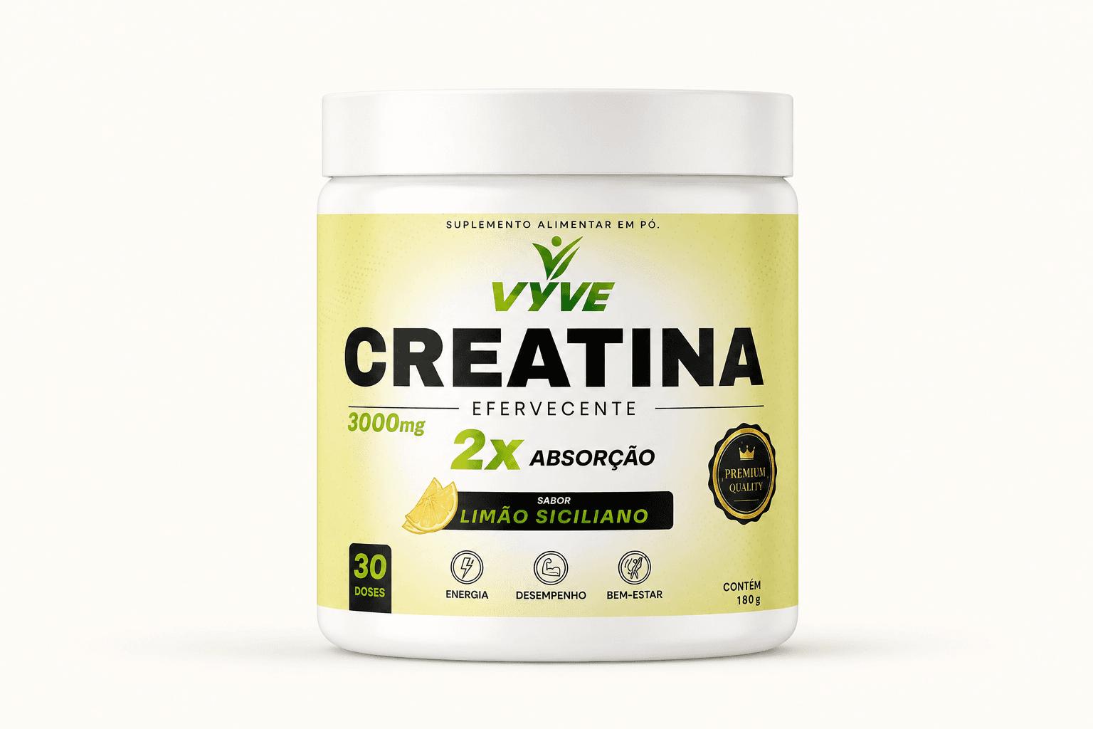 Packshot frontal do pote Vyve